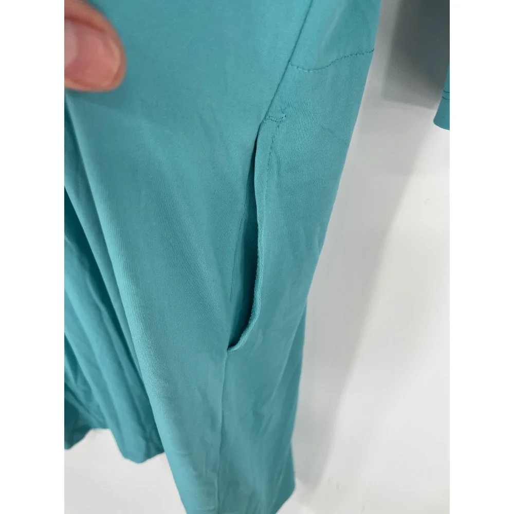 Cuddl Duds Womens Nightgown 3X Sleepwear Teal Lace Up Pockets